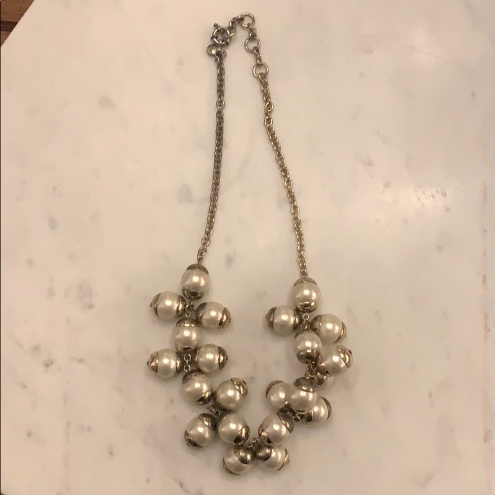 Anthropologie gold and white statement necklace